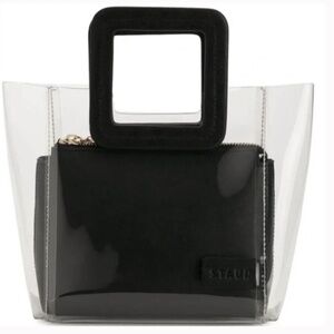 Staud MINI SHIRLEY LEATHER BAG BLACK